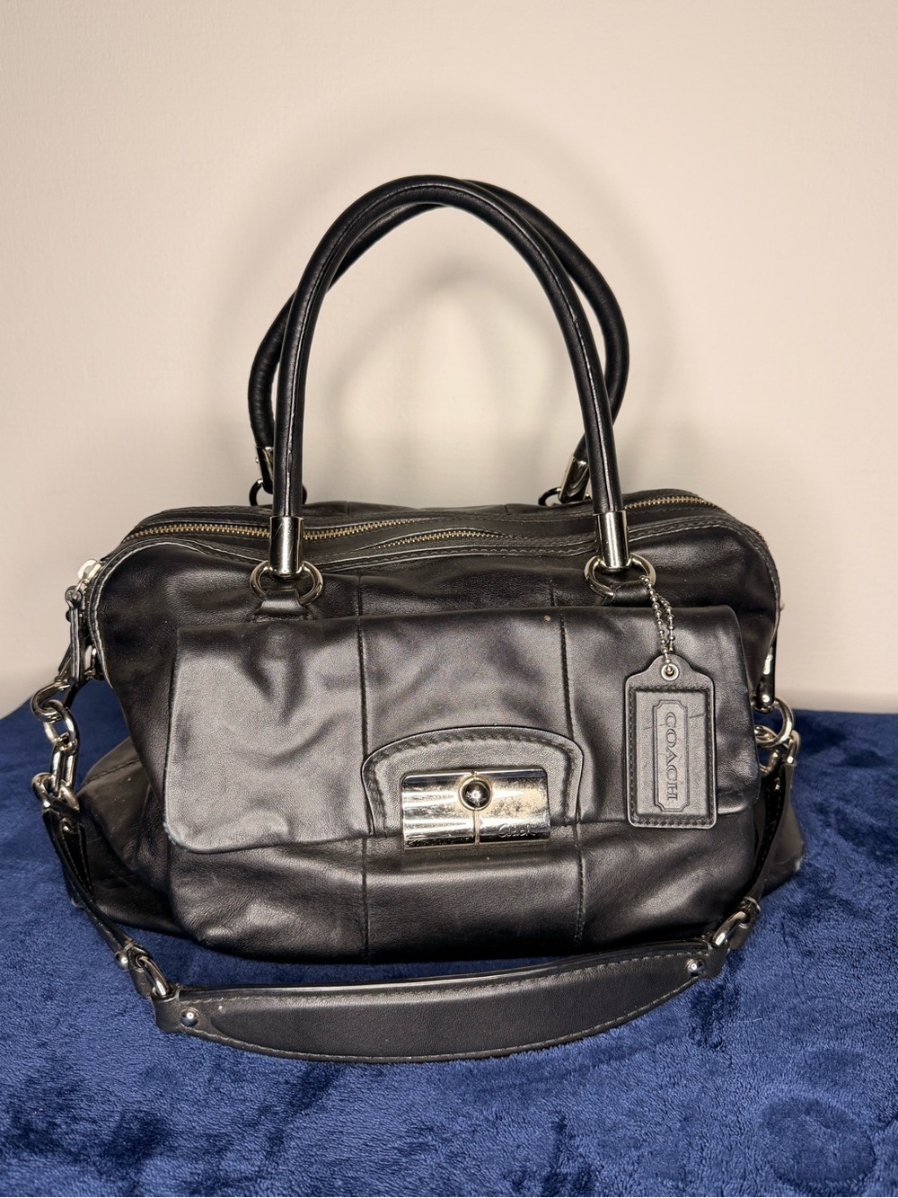 Coach Kristin leather satchel with silver-tone hardware